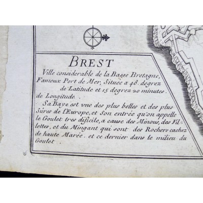 CARTE DE LA BAIE DE BREST, 1694 Signée Nicolas DE FER (1646-1720)