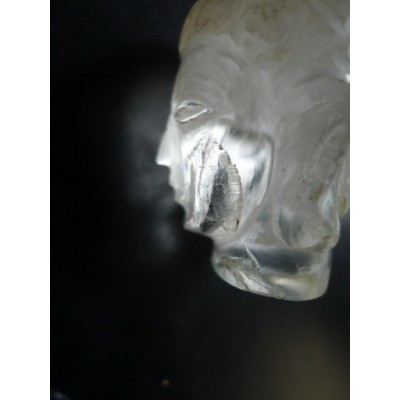 CHINE OU ASIE, TETE DE BOUDDHA EN CRISTAL DE ROCHE.CHINA,ASIA, HEAD OF CRYSTAL