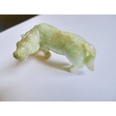 CHINE, CHEVAL EN JADEITE. CHINA, HORSE IN JADEITE