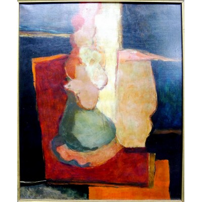 Claude GAVEAU (né en 1940), COMPOSITION ABSTRAITE, HUILE SUR TOILE.ABSTRACT ART.