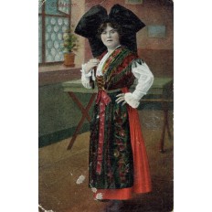 CPA - ALSACE - Tenue Traditionnelle - Colorisée - Année 1918