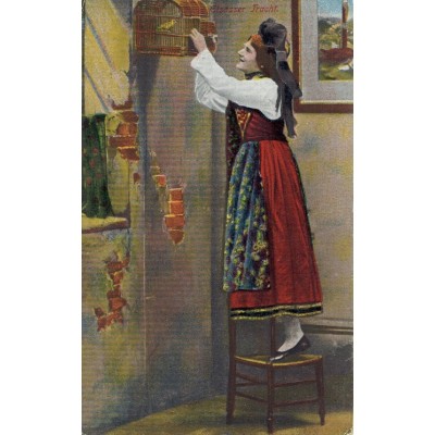 CPA - ALSACE - Tenue Traditionnelle - Colorisée - Années 1910