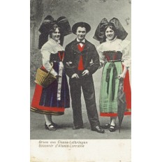 CPA - ALSACE - Tenues Traditionnelles Alsaciennes - Colorisée - Années 1900