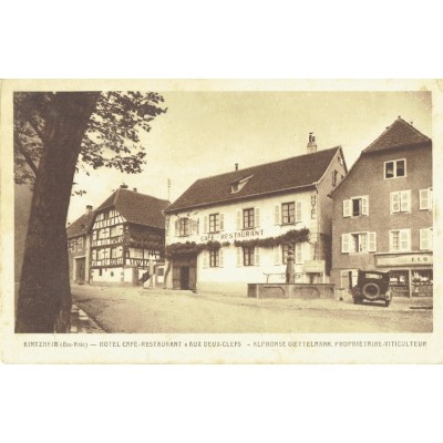 CPA - KINTZHEIM - Hôtel Restaurant "Aux Deux Clefs" - Années 1920