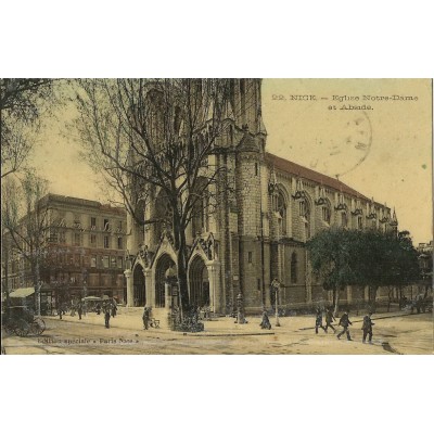 CPA - NICE, EGLISE NOTRE-DAME et ABSIDE, vers 1910.