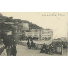 CPA - NICE, ESCALIER LESAGE, LE CHATEAU(ANIMATION), Années 1910.