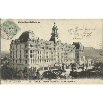 CPA - NICE, HOTEL IMPERIAL. PARC IMPERIAL, vers 1900.