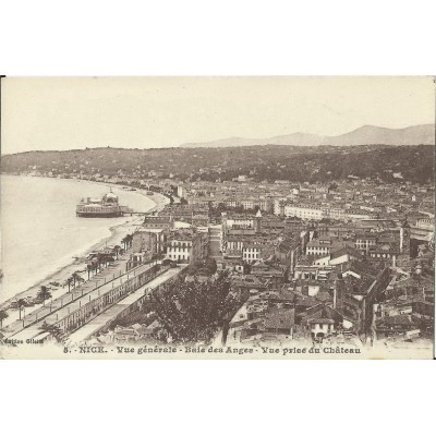 CPA - NICE, LA BAIE DES ANGES, Vue Générale prise du Chateau, vers1900