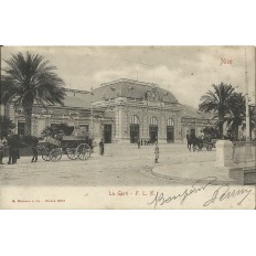 CPA - NICE, LA GARE EN 1900.