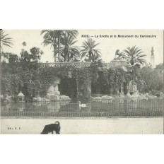 CPA - NICE, LA GROTTE ET LE MONUMENT CENTENAIRE, vers 1910.
