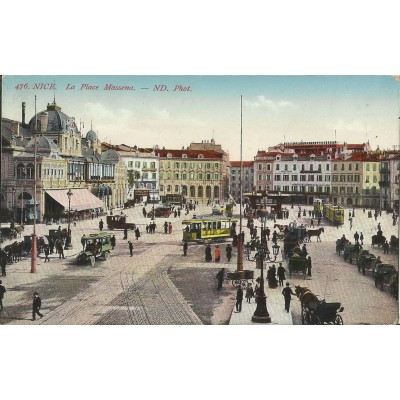 CPA - NICE, LA PLACE MASSENA (Très Animée), Années 1900.