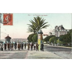 CPA - NICE, LA PROMENADE DES ANGLAIS EN COULEURS (Animée), Années 1900.