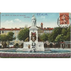 CPA - NICE, LA STATUE DE GARIBALDI (couleurs), vers 1910.