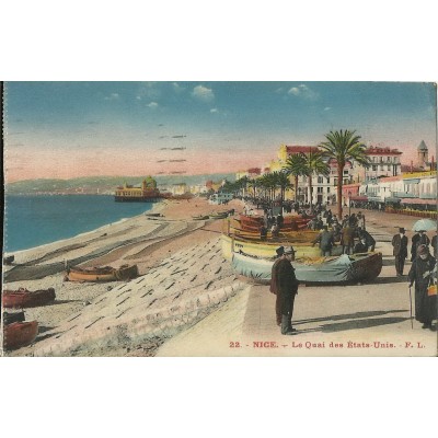 CPA - NICE, LE QUAI DES ETATS-UNIS, vers 1920.