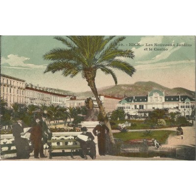 CPA - NICE, LES NOUVEAUX JARDINS, LE CASINO (couleurs), vers 1910.