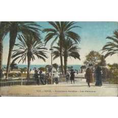 CPA - NICE, LES NOUVEAUX JARDINS, LES PALMIERS (couleurs), vers 1910.