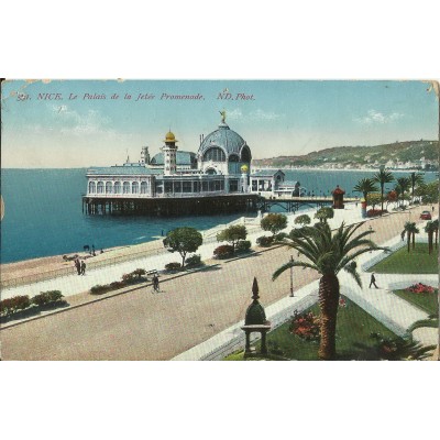 CPA - NICE, PALAIS DE LA JETEE, PROMENADE (couleurs), vers 1910.