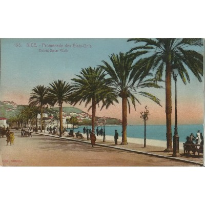 CPA - NICE, PROMENADE DES ETATS-UNIS. UNITED STATES WALK (couleurs), vers 1910.