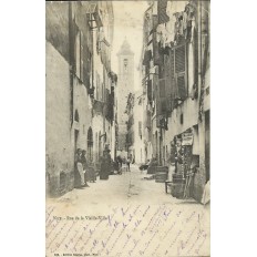CPA - NICE, RUE DE LA VIEILLE VILLE, Animée, vers 1900.