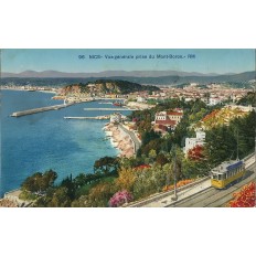 CPA - NICE, VUE GENERALE PRISE DU MONT-BORON (couleurs), Années 1920.