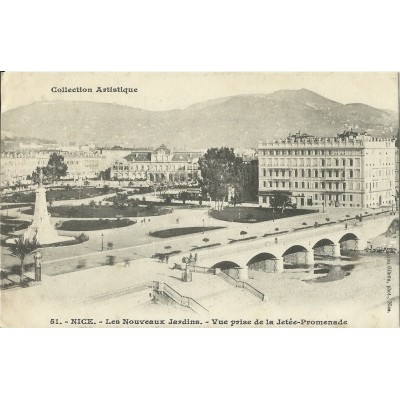 CPA - NICE, VUE PRISE DE LA JETEE-PROMENADE (JARDINS), Années 1910.