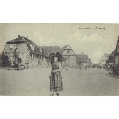 CPA - OBERMODERN - Costume Traditonnel Alsace - Année 1918