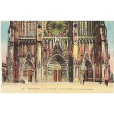 CPA - STRASBOURG - Cathédrale Les Trois Portrails De La Façade - Années 1920