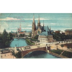 CPA - STRASBOURG - Eglise St Paul & Cathédrale Pont Des Vosges - Années 1920