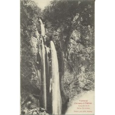 CPA: TRAMWAY D'ANNECY à THONES, CASCADE DE LA BELLE INCONNUE. Années 1900.