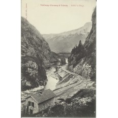 CPA: TRAMWAY D4ANNECY à THONES, DEFILE DE DINGY. Années 1900.