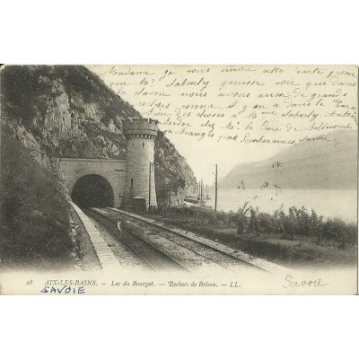 CPA: AIX-LES-BAINS. LAC DU BOURGET. ROCHERS DE BRISON. ANNEES 1900.