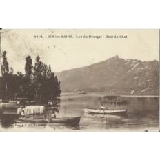 CPA: AIX-LES-BAINS. LAC DU BOURGET.DENT DU CHAT. ANNEES 1910/20.