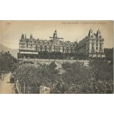 CPA: AIX-LES-BAINS. LE GRAND HOTEL BERNASCON, JARDINS. Années 1900.