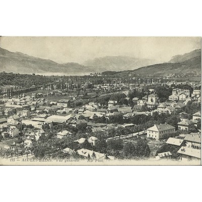 CPA: AIX-LES-BAINS. UNE VUE GENERALE, LE LAC. Années 1900.