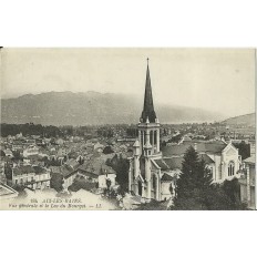 CPA: AIX-LES-BAINS. VUE GENERALE ET LE LAC. 1900