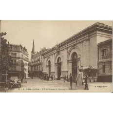 CPA: AIX-LES-BAINS.L'ETABLISSEMENT THERMALET PORTEURS. 1900