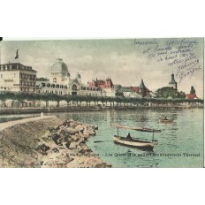 CPA: AIX-LES-BAINS.LES QUAIS ET LE NOUVEL ETABLISSEMENT THERMAL. 1900