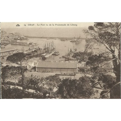 CPA: ALGERIE, ANNEES 1910. ORAN, LE PORT VU DE LA PROMENADE DE LETANG.