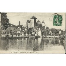 CPA: ANNECY. LE PORT ET LE CHATEAU. Années 1910.