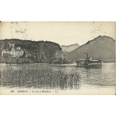 CPA: ANNECY.LE LAC à MENTHON. LE VAPEUR. Années 1910 .