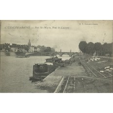 CPA: CHALON-SUR-SAONE (71) , PORT STE-MARIE,PONT ST-LAURENT.