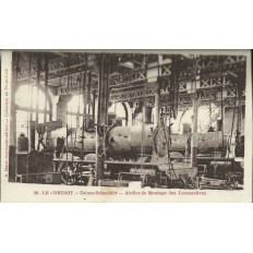 CPA: LE CREUSOT,USINES SCHNEIDER, ATELIER DE MONTAGE DES LOCOMOTIVES (DPT 71).