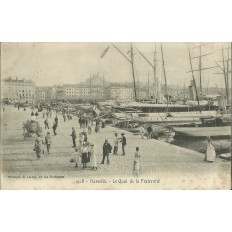 CPA: MARSEILLE ANNEES 1910, LE QUAI DE LA FRATERNITE, LES YACHTS.