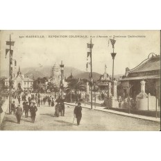 CPA: MARSEILLE EXPOSITION COLONIALE de1906, RUE D'ANNAM TOMBEAUX COCHINCHINOIS.