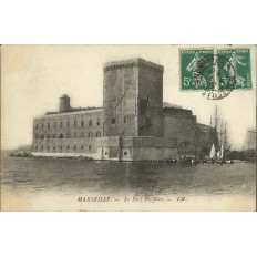 CPA: MARSEILLE, ANNEES 1900, LE FORT SAINT-JEAN, BATEAUX.