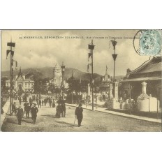 CPA: MARSEILLE, EXPOSITION COLONIALE 1906, RUE D'ANNAM,TOMBEAUX COCHINCHINOIS.