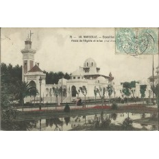CPA: MARSEILLE, EXPOSITION COLONIALE 1906,PALAIS DE L'ALGERIE ET LE LAC.