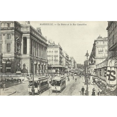 CPA: MARSEILLE, LA BOURSE AUX ENVIRONS DE 1910.