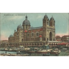 CPA: MARSEILLE, LA CATHEDRALE EN COULEURS, ANNEES 1900.