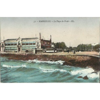 CPA: MARSEILLE, LA PLAGE DU PRADO, vers 1910.
